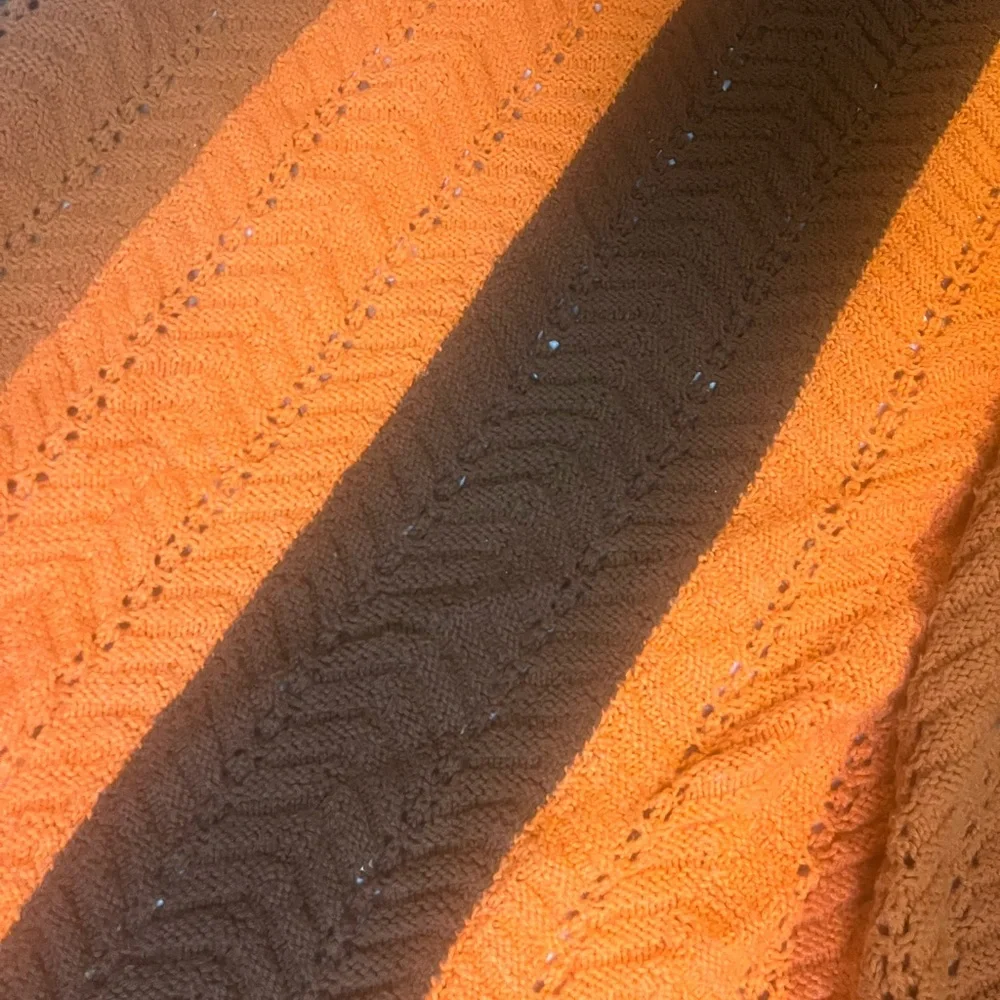 Orange and Brown Crochet Blanket 80x60
